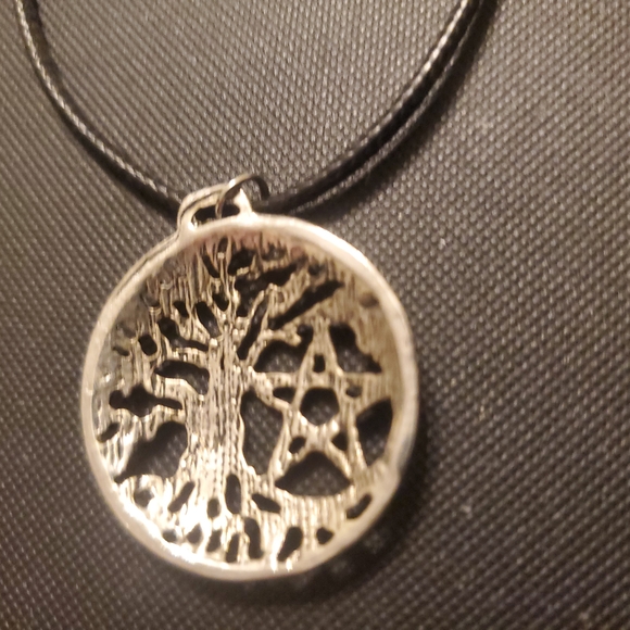 Silver Tree of Life Pentagram Pendant Necklace - Picture 3 of 5